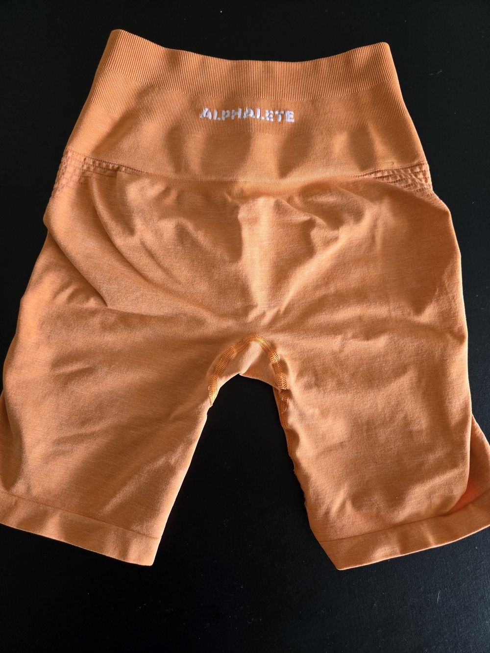Alphalete Amplify Seamless High Rise Biker Shorts Orange Small